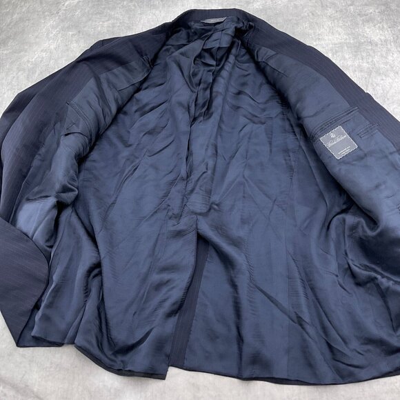 Brooks Brothers Blazer‎ Men 48 Blue Pinstripe Bespoke Classic Career USA VTG - Picture 9 of 13